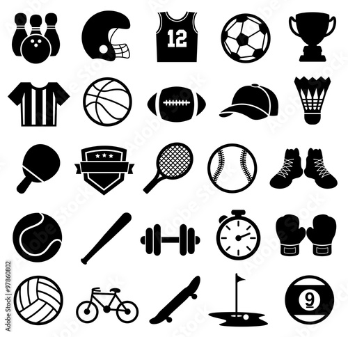 Sport Icons, Silhouette, Sports and Fitness