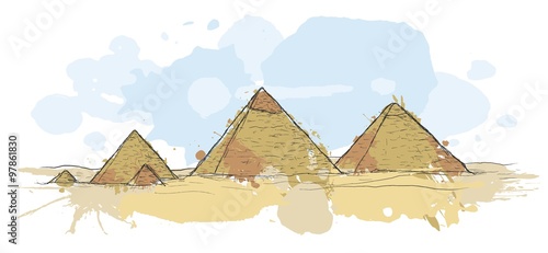 Renkli sanatsal Mısır piramitleri (ID: 97861830)