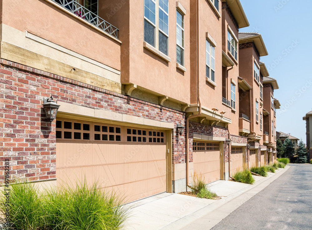 Fototapeta premium Garages in Drive Under Condos
