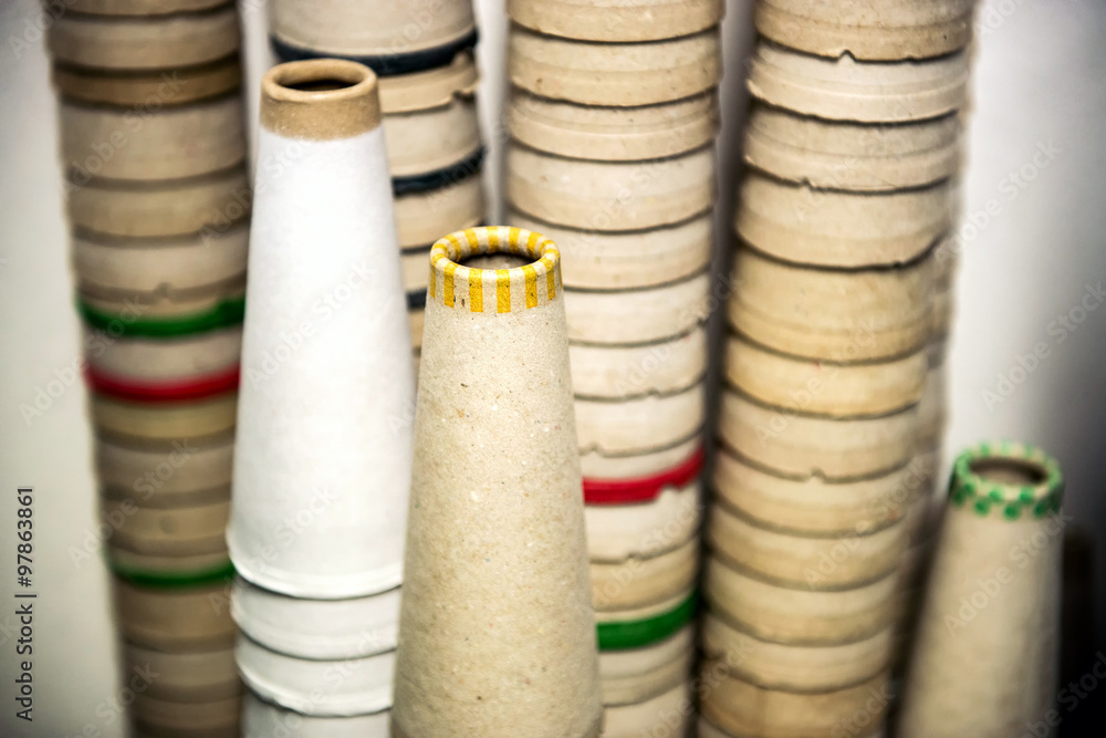 Stacks of Cardboard Cones Stacks of Cardboard Cones