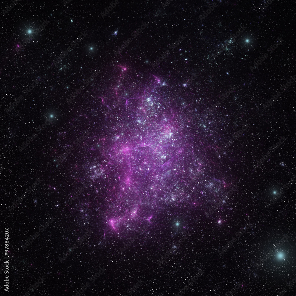 Naklejka premium Space background, Night sky - Universe filled with stars