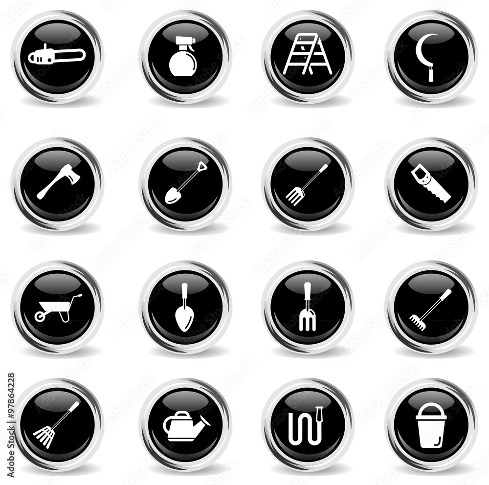 Garden tools simply icons Garden tools simply icons