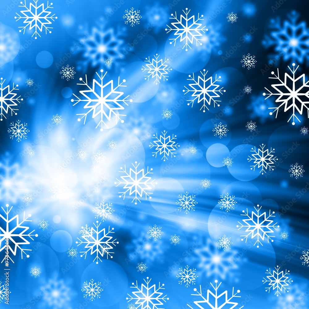 snowflakes and stars descending on background snowflakes and stars descending on background