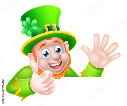 Cartoon Leprechaun Thumbs Up photo