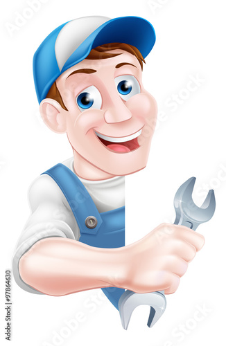 Mechanic Cartoon Man Plumber