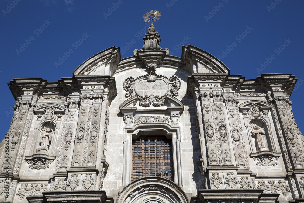 Jesuit Church of La Compania in the historic center of Quito, Ecuador
