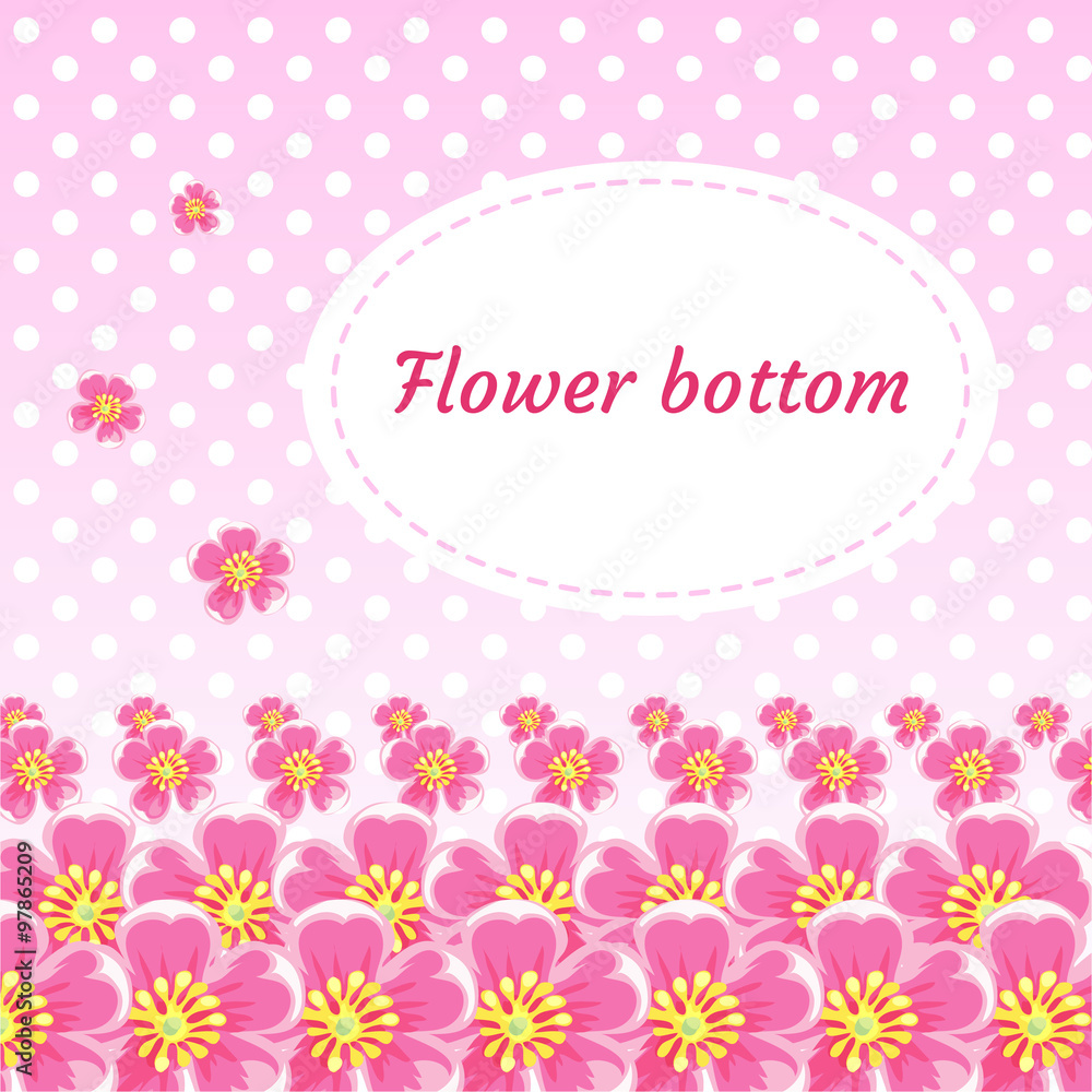 Floral pink background with flower buds of cherry tree Floral pink background with flower buds of cherry tree