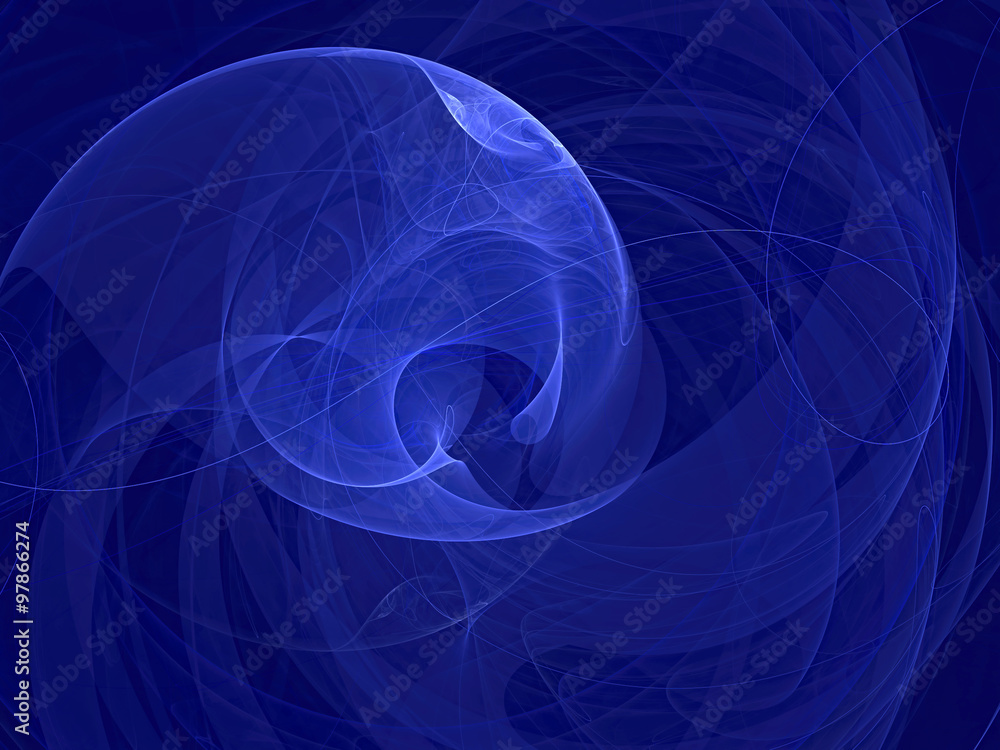 Abstract digitally generated image dark blue background