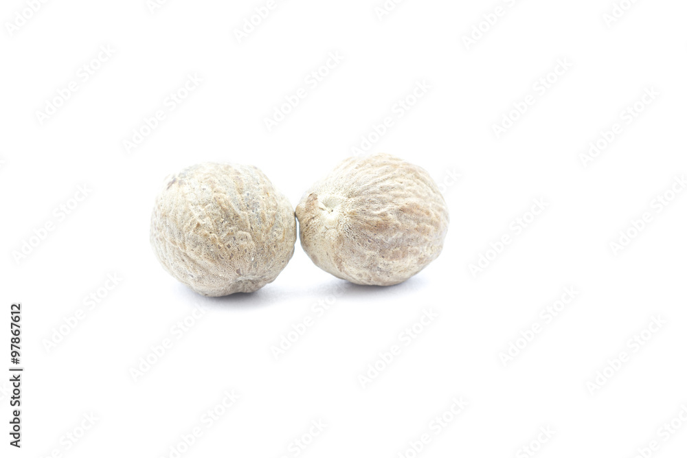 Nutmeg isolated on white background Nutmeg isolated on white background