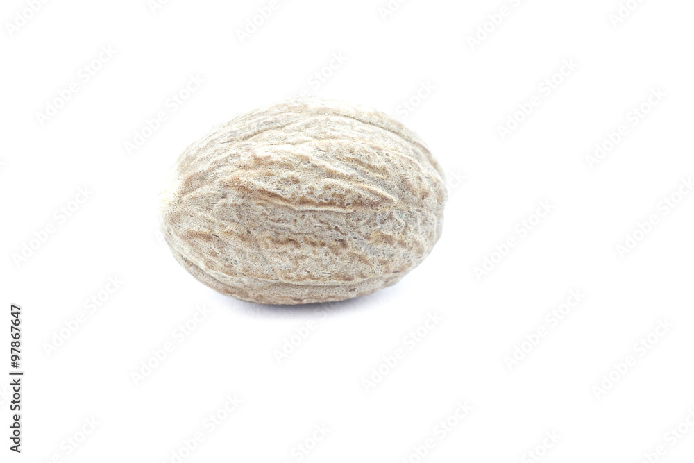 Nutmeg isolated on white background Nutmeg isolated on white background