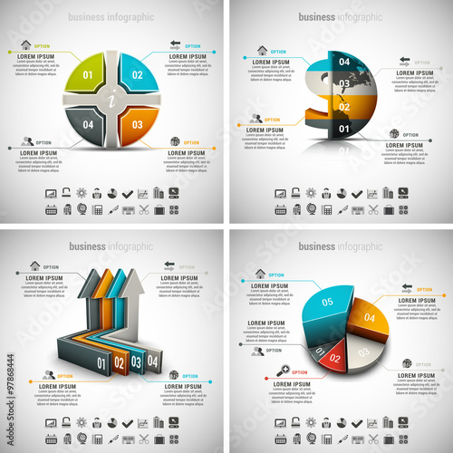 4 in 1 Business Infographics