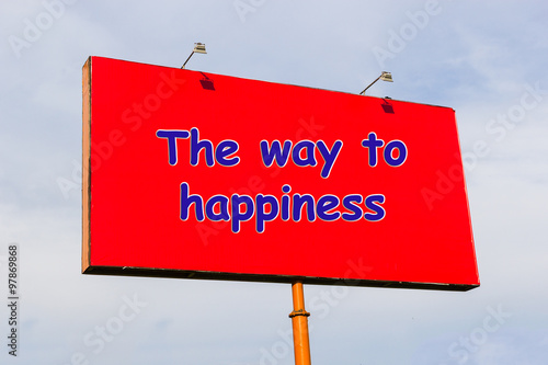 Plakat w ramie Путь к счастью: надпись на английском языке