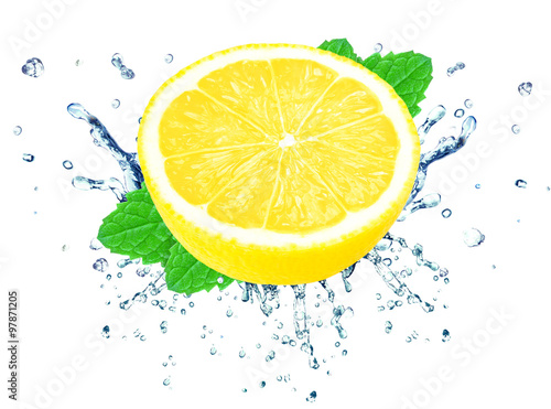 lemon splash isolated