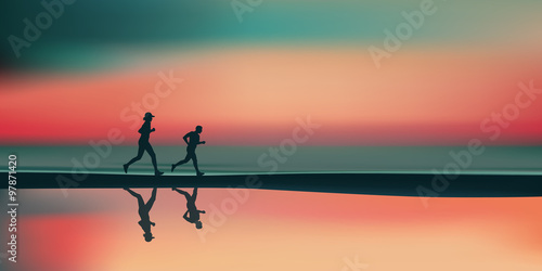 Paysage plage-Jogging