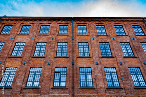 Beautifully renovated facade of an old textile factory