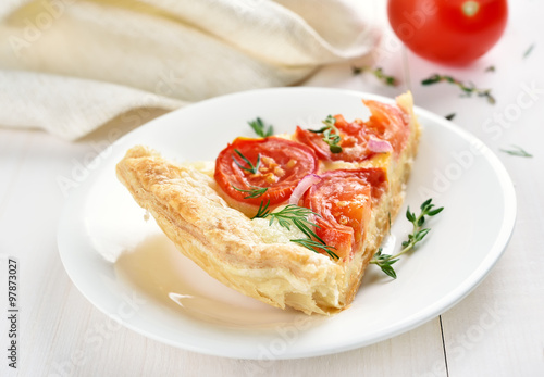 Slice of tomato pie