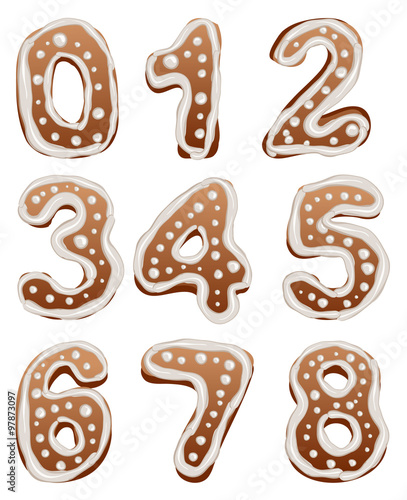 Set Baking gingerbread number