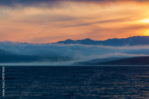 Tableau sur toile foggy morning on the island of Sakhalin