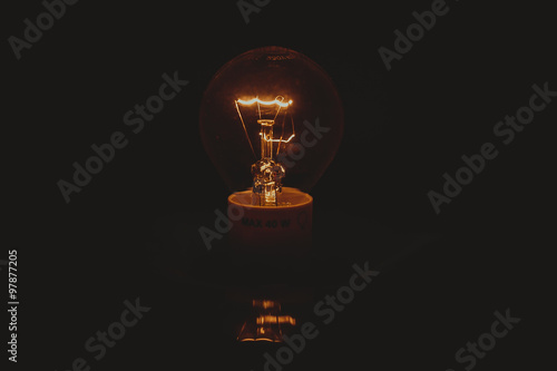 retro luxury interior bulb lighting lamp decor glowing in dark.
