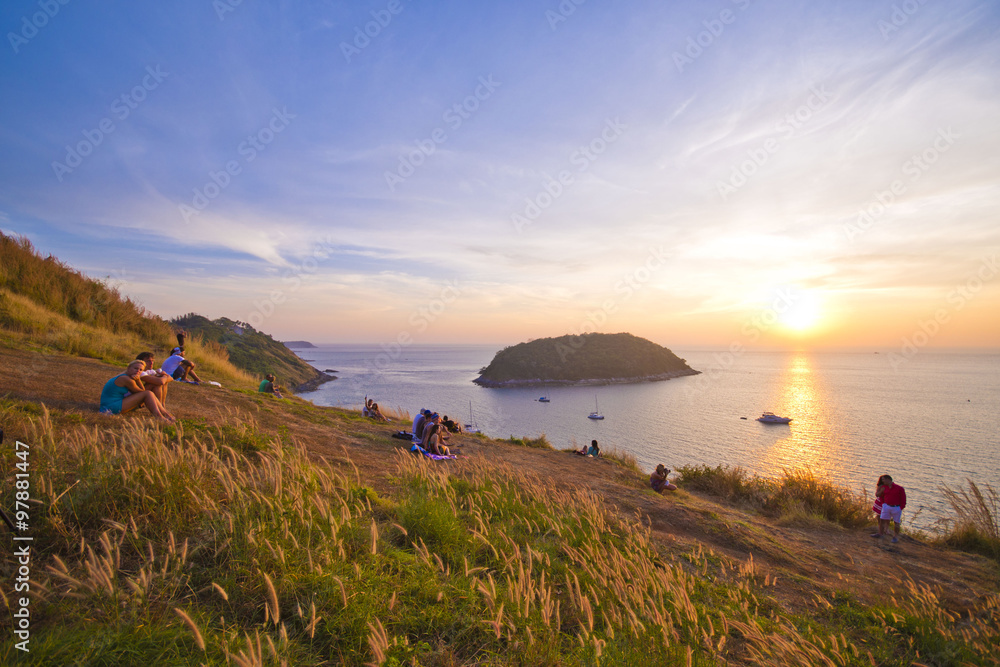 Fototapeta premium PHUKET, THAILAND - October 31, 2015; beautiful sunset views at t