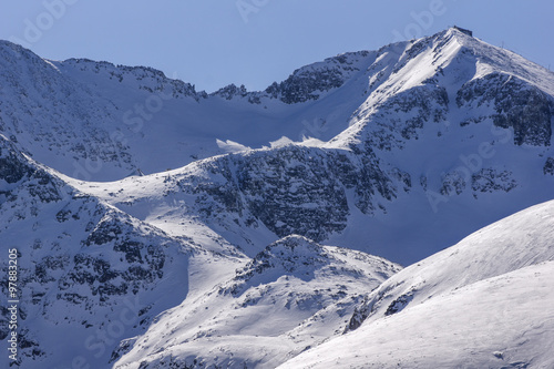 Amazing winter view of Musala peak  Rila Mountain  Bulgaria