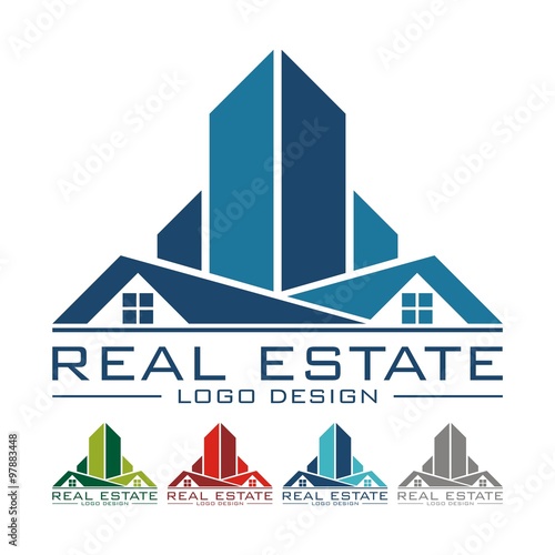 Rooftop Real Estate Logo Sample, Vector Illustration