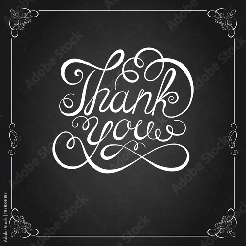 THANK YOU Hand lettering. Vector 