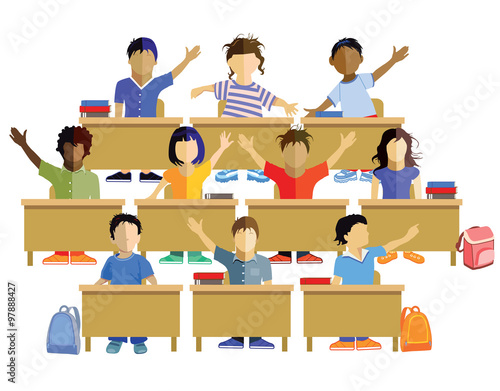 Klassenzimmer mit Schulkinder