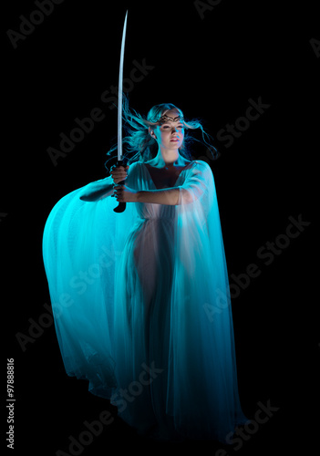 Elven girl with sword #97888816