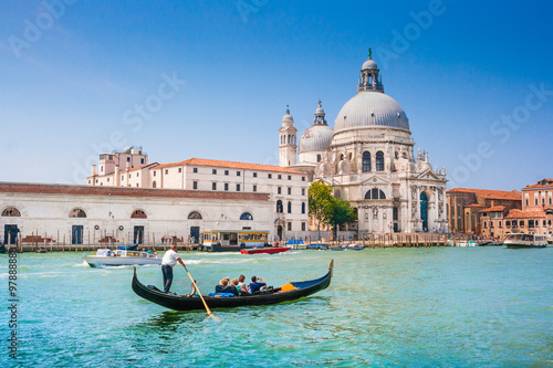 Gondola on Canal Grande with Basilica di Santa Maria della Salute, Venice, Italy © JFL Photography