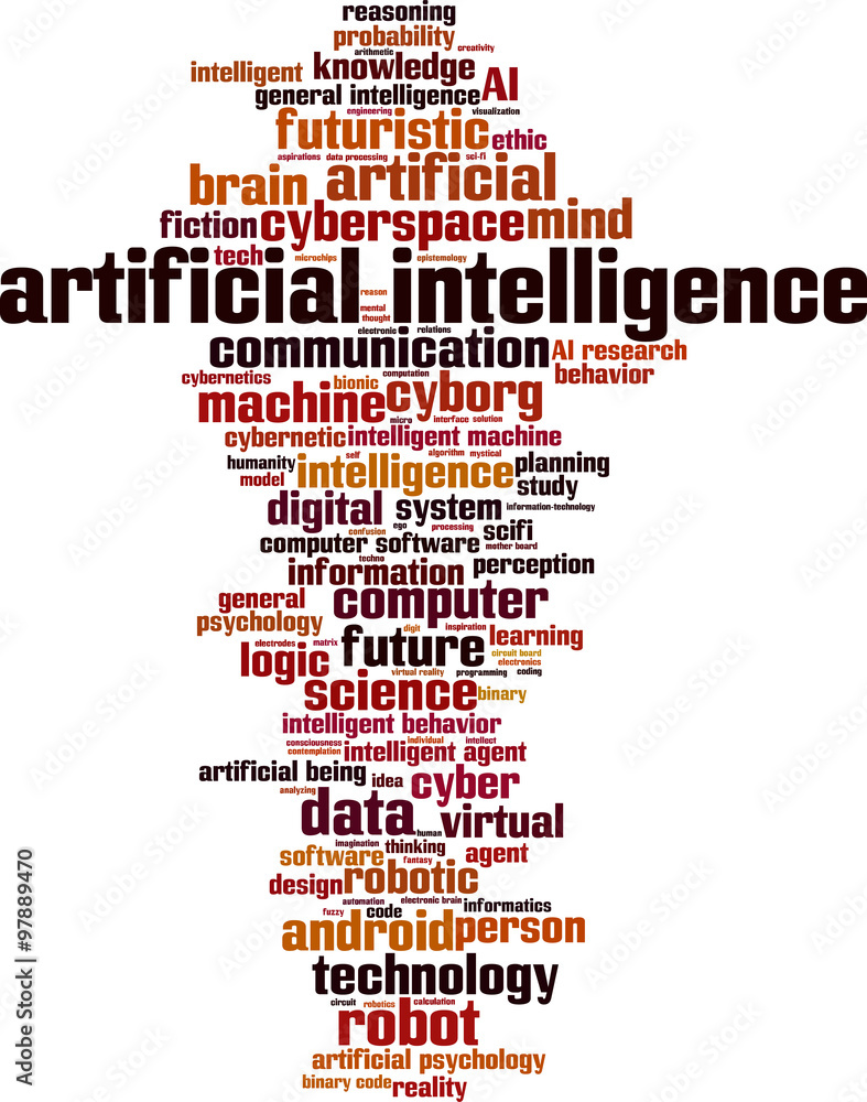 Artificial intelligence word cloud concept. Vector illustration