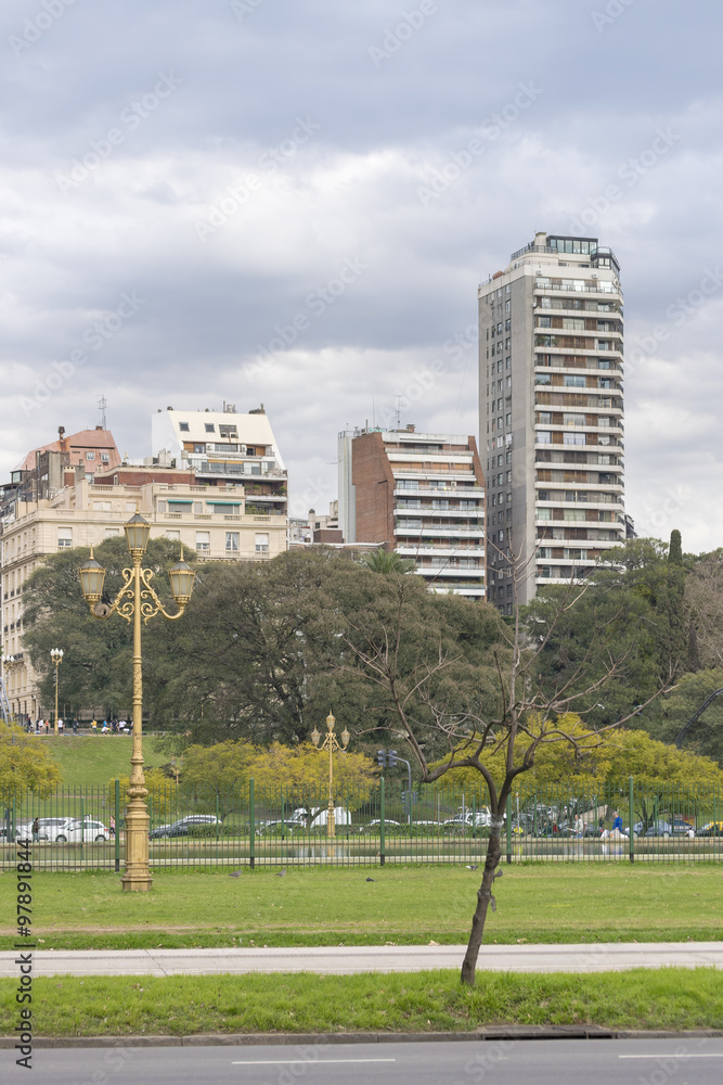 Fototapeta premium Modern Buildings and Park in Buenos Aires Argentina