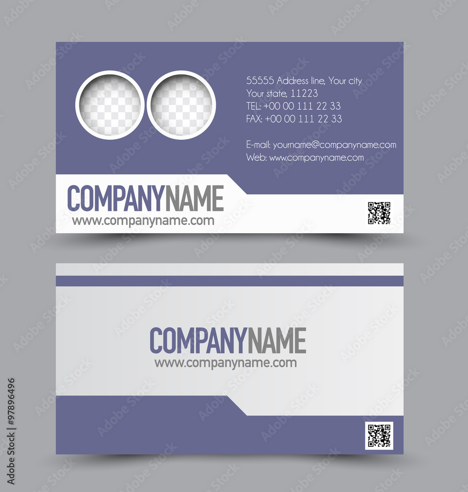 Business card design set template for company corporate style. Purple color. Vector illustration. Business card design set template for company corporate style. Purple color. Vector illustration.