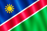 Flag of Namibia waving in the wind