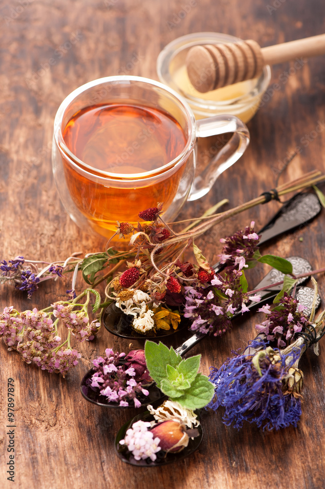 Herbal tea with honey and medicinal herbs Stock Photo Adobe Stock