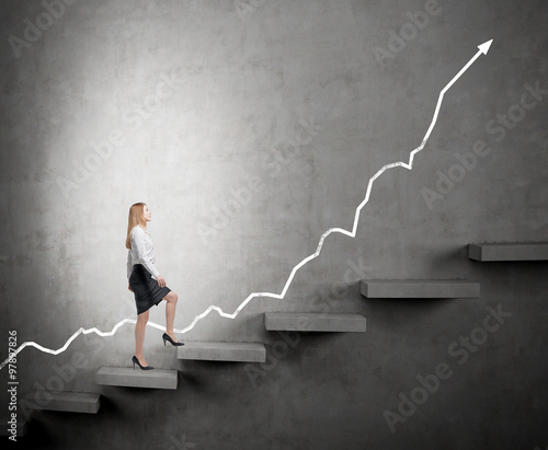 woman climbing a career ladder