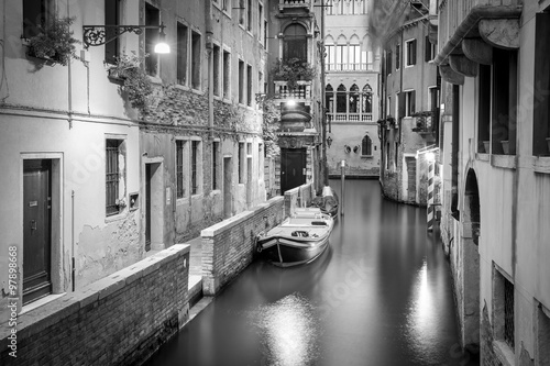 B W scene from Venice