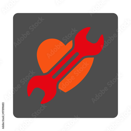 Heart Surgery Rounded Square Button