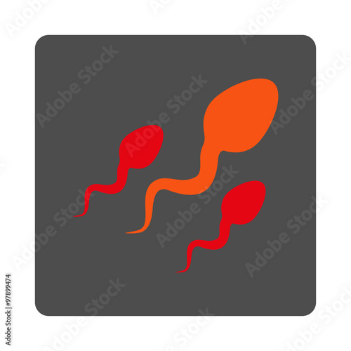 Sperm Rounded Square Button