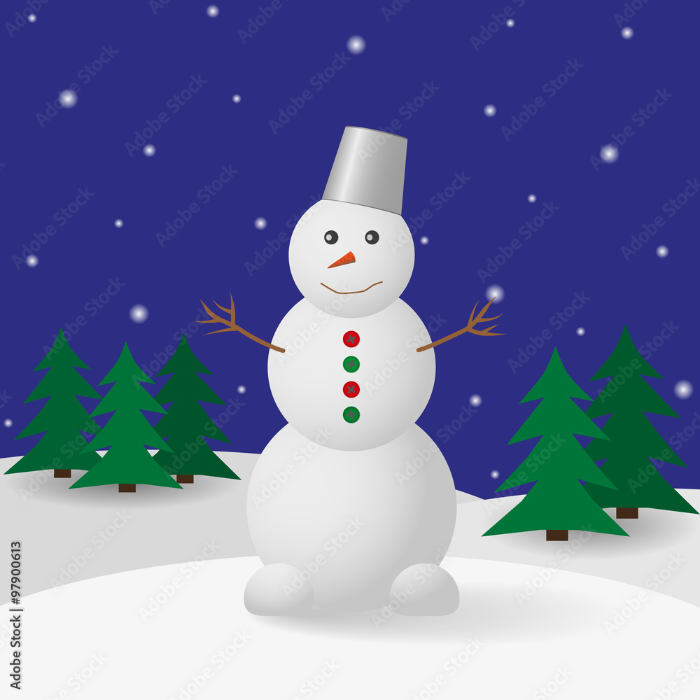 Fototapeta premium Snowman illustration