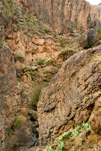 A 12th century grain store or Agadir at the Berber village of Tizgui in the Anti Atlas mountains of Morocco.