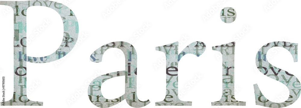 Naklejka premium Paris word texture background