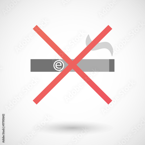 Not allowed icon with an electronic cigarette