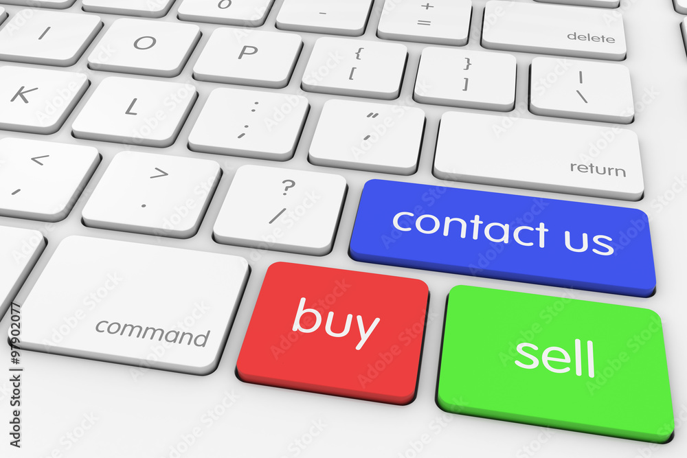 Buy and Sell 'Contact Us' Computer Keys on White Keyboard Buy and Sell 'Contact Us' Computer Keys on White Keyboard