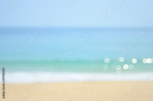 Blur tropical beach abstract background.
