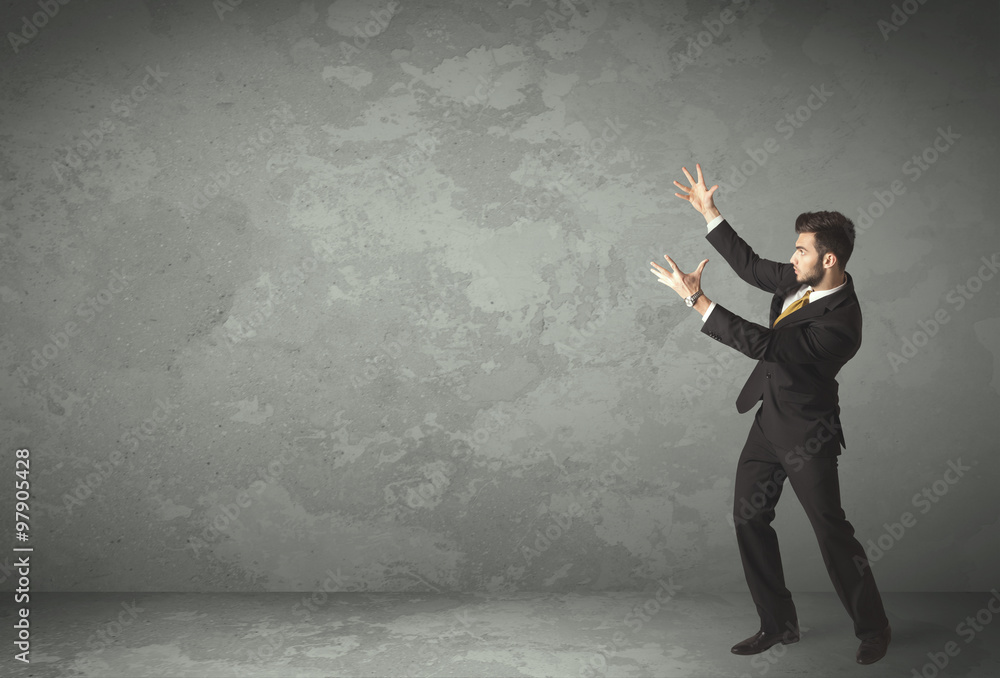 Business person throwing with empty copyspace Business person throwing with empty copyspace