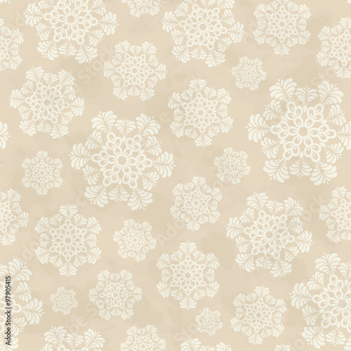 Seamless winter pattern with snowflakes.