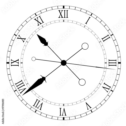 clock old and unique black vector