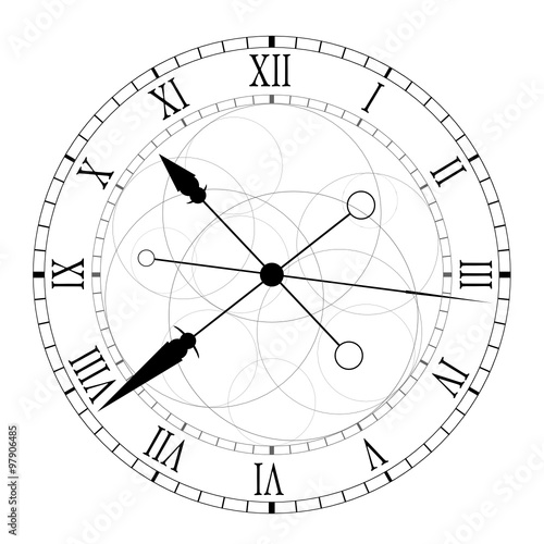 clock ticking black vector