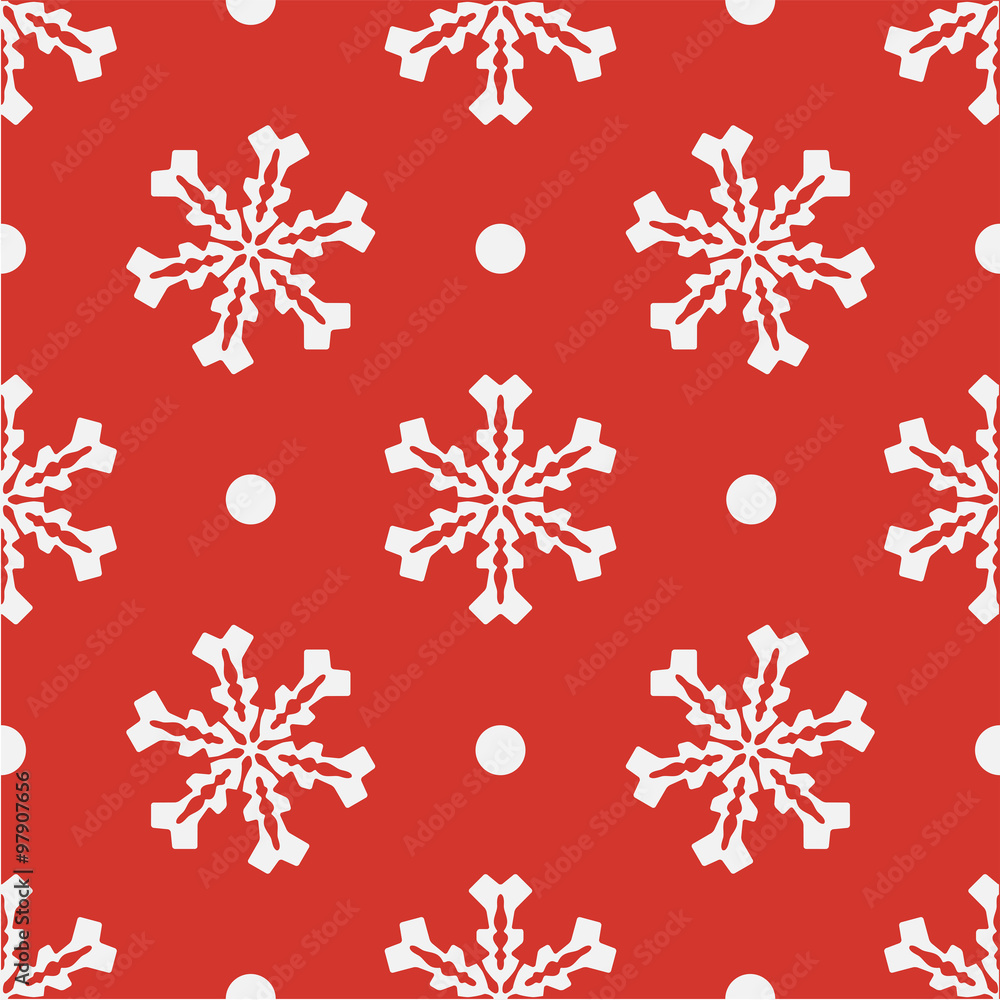 Red seamless snowflake pattern. Vector illustratiom EPS10 Red seamless snowflake pattern. Vector illustratiom EPS10